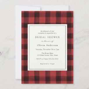 Invitación Búfalo Rojo Atrapado Ducha Bridal