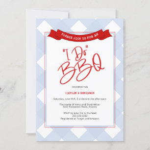 Invitación Búfalo Rojo Azul Jugado I Hacer Ducha Británica BB