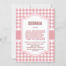 Búfalo rosa y blanco Fiesta de primer cumpleaños