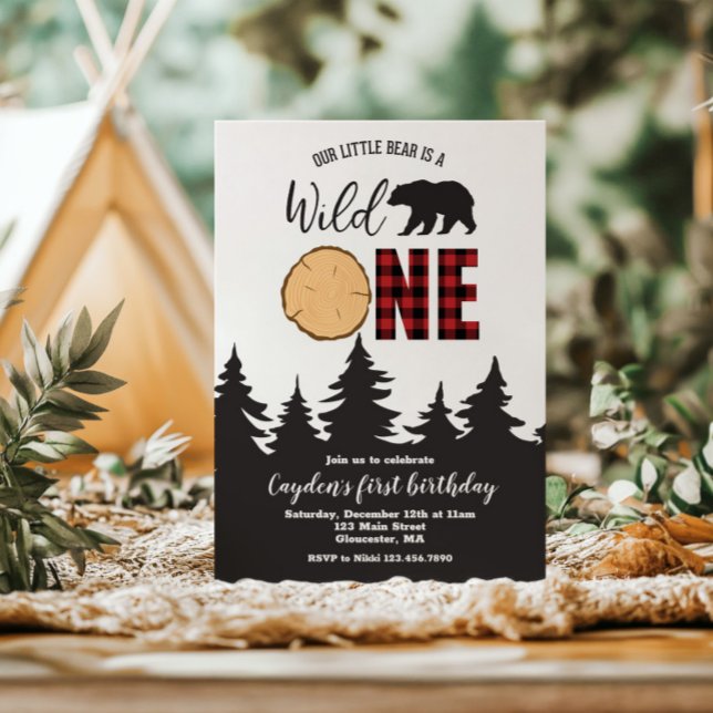 Invitación Búfalo salvaje de un oso primer cumpleaños (Subido por el creador)