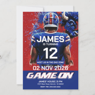 Invitación Buffalo Football Birthday Invitation