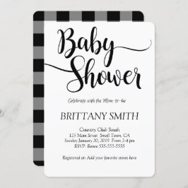 Invitación Buffalo Plaid Simple Baby Shower
