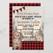 Buffalo Plaid Woodland Baby Shower