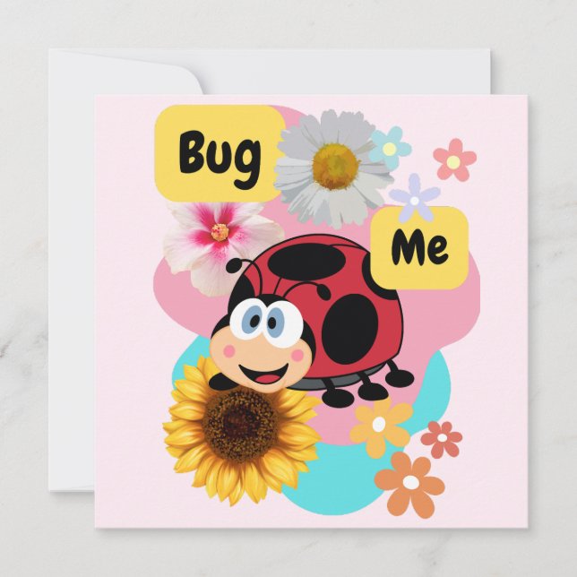 Invitación Bug Me: Ladybug (Anverso)
