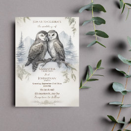 Invitación Búho Amor Rústico