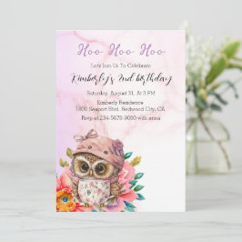 Invitación Búho Bebé Adorable
