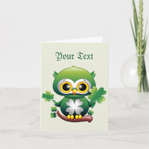Invitación Búho Bebé Lindo Cartoon de San Patricio