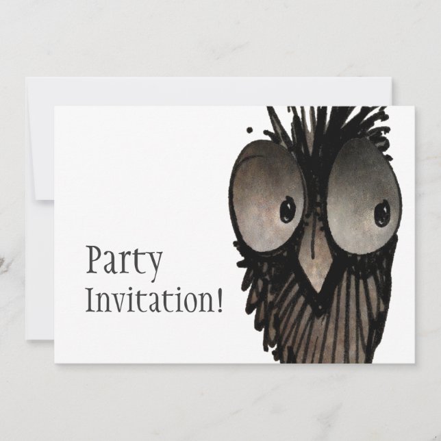Invitación Búho divertido (Anverso)