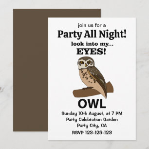 Invitación Búho Mira a Mis Ojos Búho