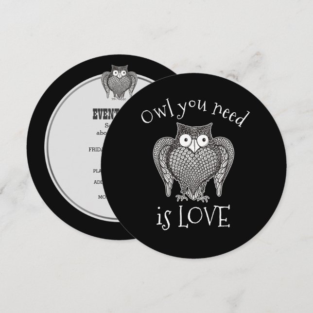 Invitación Búho que necesitas (Anverso / Reverso)