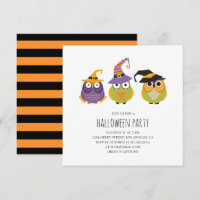 búhos de Halloween. Divertido fiesta de disfraces 