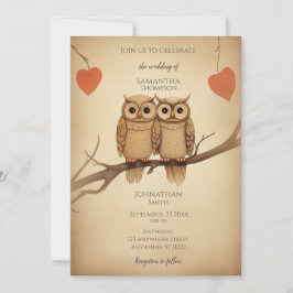 Invitación Búhos enamorados 