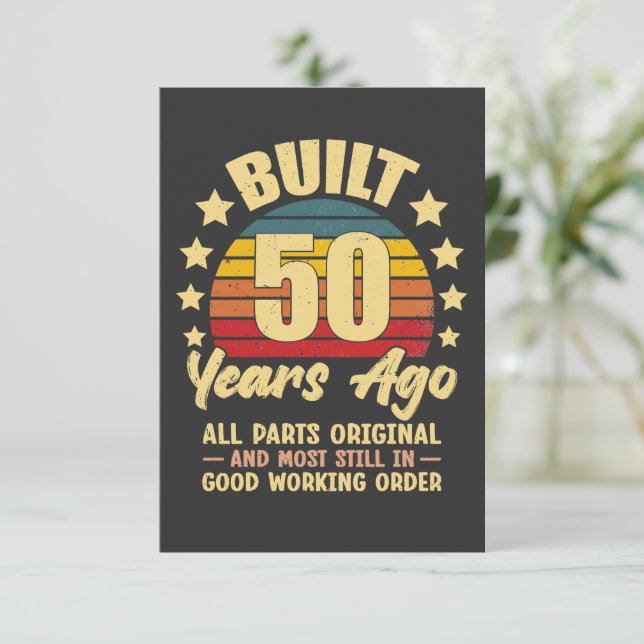Invitación Built 50 Years Ago All Parts Original 50 Birthday (Anverso de pie)