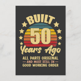 Invitación Built 50 Years Ago All Parts Original 50 Birthday