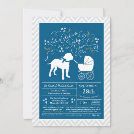 Invitación Bull Mastiff Perro Baby Shower Blue Boy