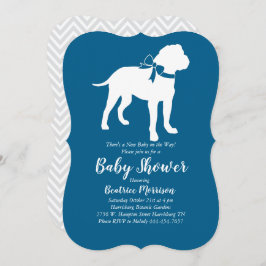 Invitación Bull Mastiff Perro Baby Shower Blue Boy
