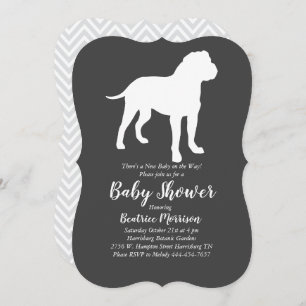 Invitación Bull Mastiff Perro Baby Shower Sexo Neutral