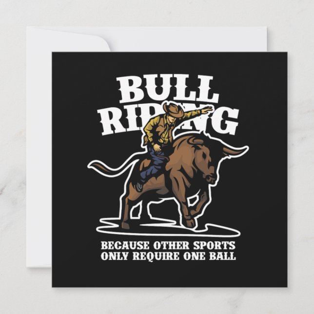 Invitación Bull Riding Sports Rider Cowboy Rodeo Country Rega (Anverso)