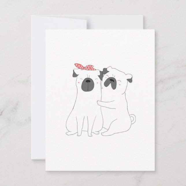 Invitación Bulldog corto| Regalo del Perro Perro Amante (Anverso)
