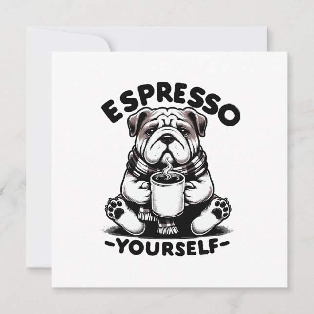 Invitación Bulldog de Espresso Caliente (Anverso)