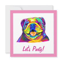Bulldog en colores Cumpleaños