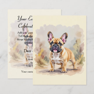 Invitación Bulldog Francés Canela Marrón Claro Hermoso Perro