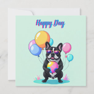 Invitación Bulldog Francés Día Feliz Bulldogge Francés 