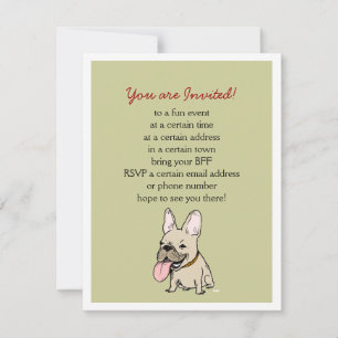 Invitación Bulldog Francés Divertido con Texto Personalizado