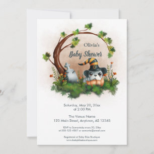 Invitación Bulldog francés lindo cachorro Halloween Baby Show