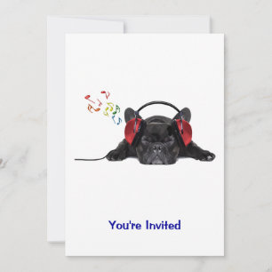 Invitación Bulldog francés negro crece hasta sus tintes