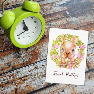 Invitación Bulldog francés. Pintura acuarela