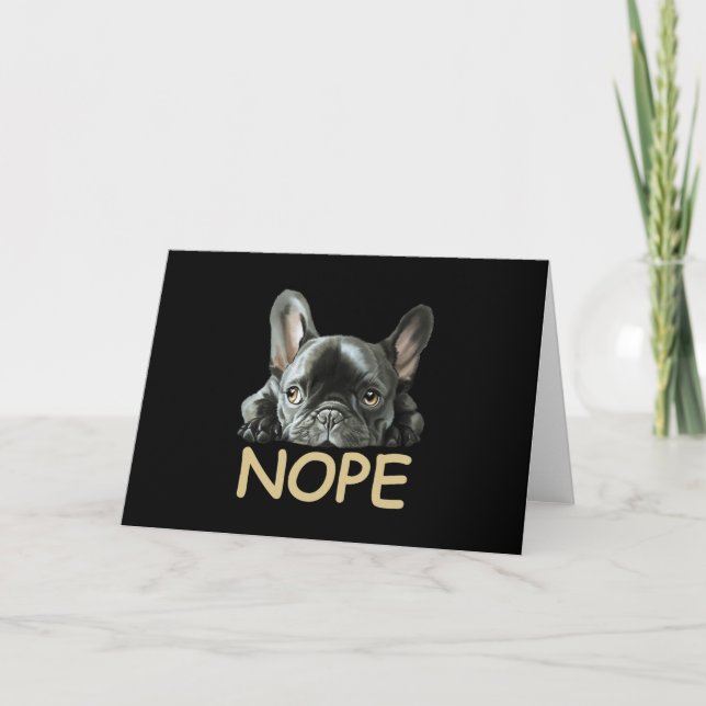 Invitación Bulldog francés | Regalos Frenchie Nope (Anverso)