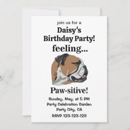 Invitación Bulldog inglés que se siente como una fiesta de cu