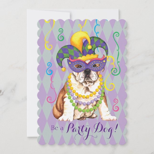 Invitación Bulldog Mardi Gras (Anverso)