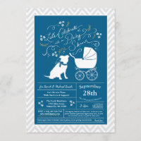 Bulldog Pit Baby Shower Blue Boy Pitbull
