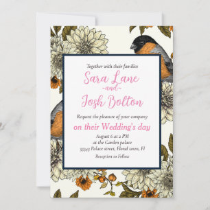Invitación Bullfinch en florales otoñales 2