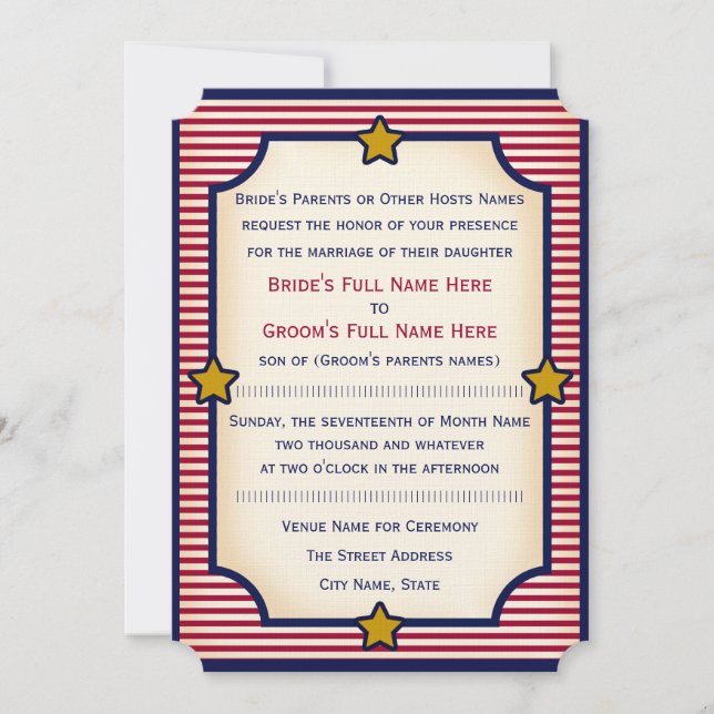 Invitación Bully Pulpit 1904 (colección Boda) (Anverso)