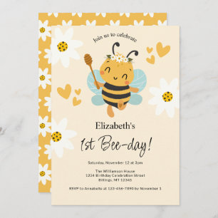 Invitación Bumble Bee 1ª fiesta de cumpleaños