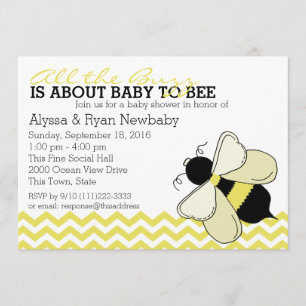 Invitación Bumble Bee Buzz Baby Shower