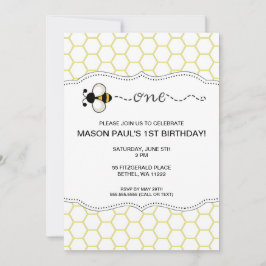 Invitación Bumble Bee Primera fiesta de cumpleaños