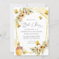 Bumble Bee Yellow Floral Frame Baby Shower
