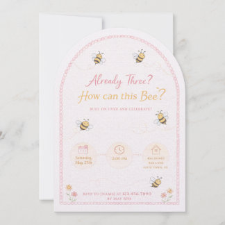 Invitación "Bumblebee" 3rd Birthday Invite