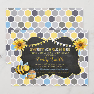 Invitación Bumblebee dulce como puede ser el chico Baby Showe