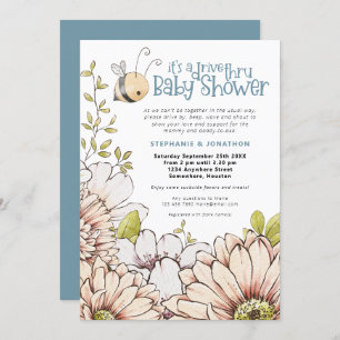 Invitación Bumblebee Florals Verde azulado Drive a través de 