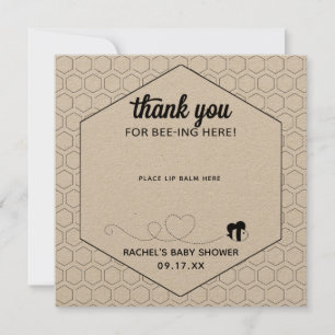 Invitación Bumblee Baby Shower Lip Balm Favor Card