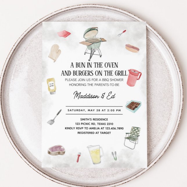 Invitación Bun and Burger Baby Shower (Bund and Burgers Baby Shower Invitation)