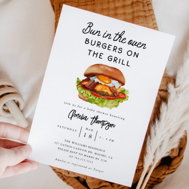 Invitación Bun en el horno Burger Baby Shower (Subido por el creador)