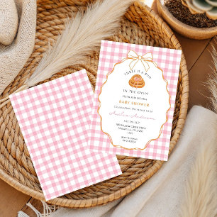 Invitación Bun en el Horno Cuadro Marrón Baby Shower 