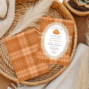 Invitación Bun en el Horno Cuadro Marrón Baby Shower 