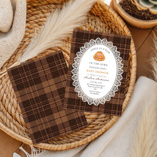 Invitación Bun en el Horno Cuadro Marrón Baby Shower 